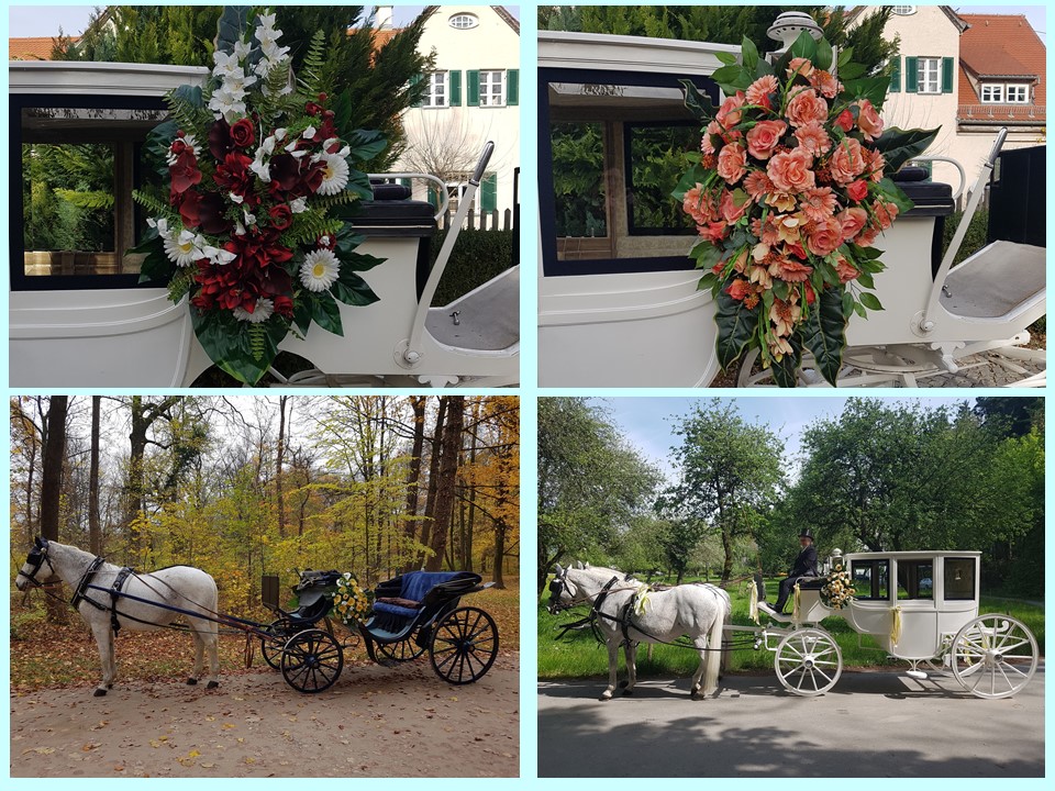 Blumenschmuck der Kutscherei Hans Holzmann in M&uuml;nchen Schwabing